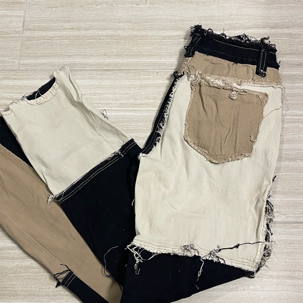 patched jean pants